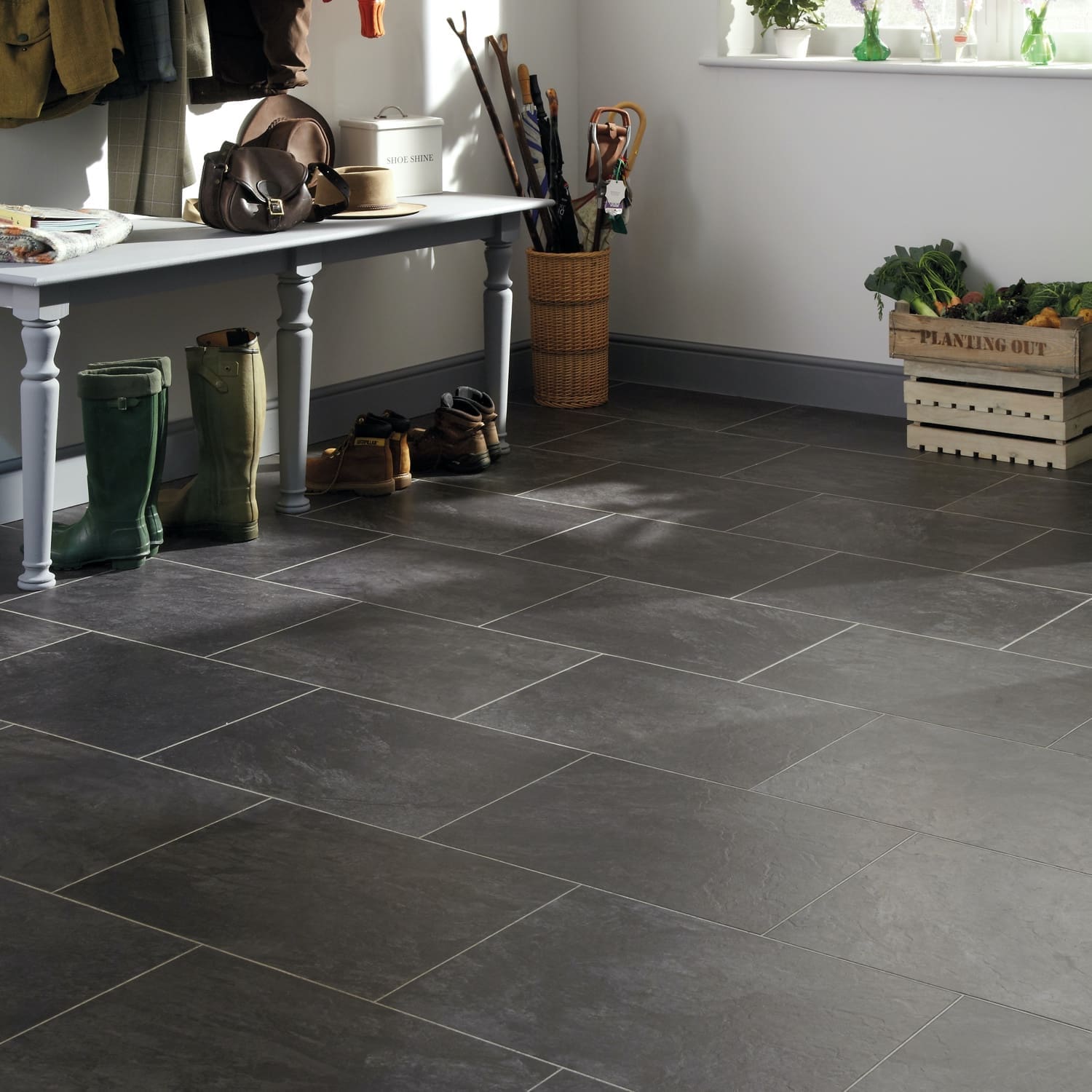 Slate & Grey Tile Effect Flooring